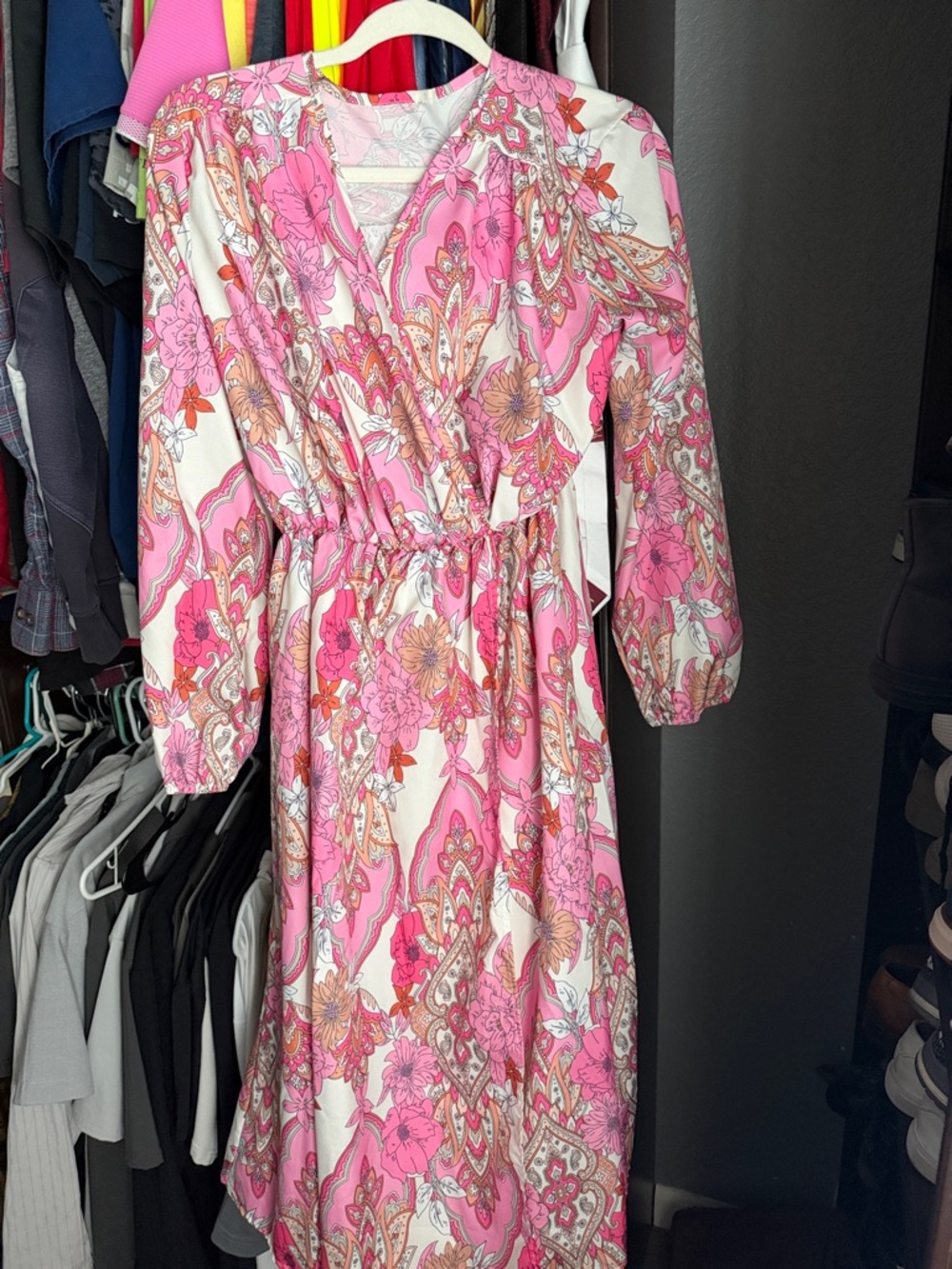 Abstract dress with belt